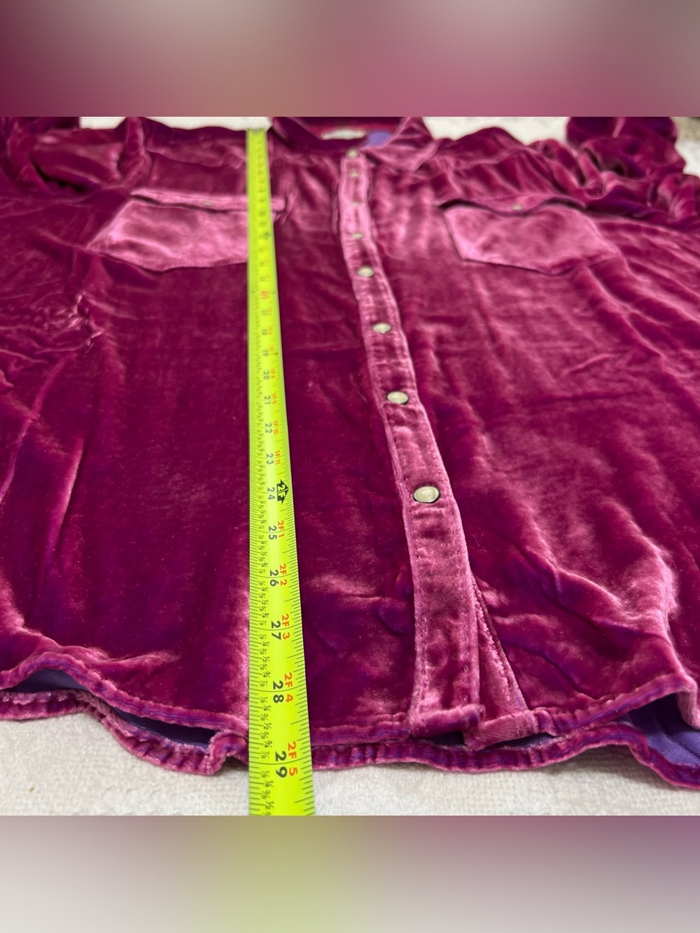 Sundance Rayon/Silk Velvet Button Up Shirt Long Sleeve Fuchsia Pink Size XXL - Picture 16 of 16